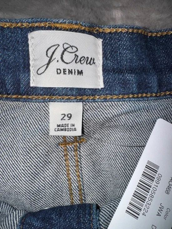 J. Crew High-Rise Dark Blue Denim Pencil Skirt with Front Buttons - Picture 3 of 14